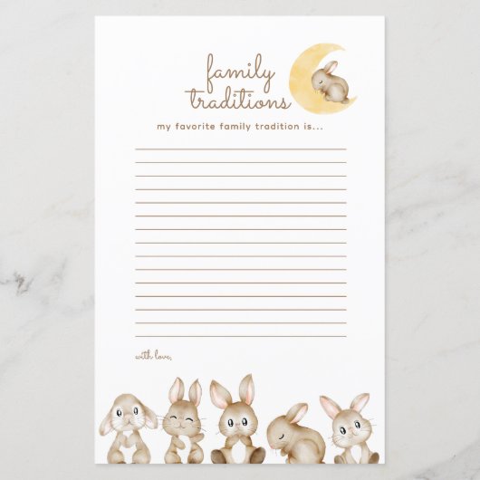 ベビーうさぎ赤ちゃんシャワー予測&アドバイスカード (裏面)