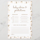ベビーうさぎ赤ちゃんシャワー予測&アドバイスカード (正面)