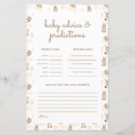 ベビーうさぎ赤ちゃんシャワー予測&アドバイスカード