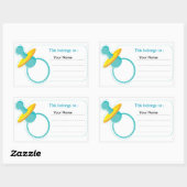 ベビーおしゃぶりステッカー：これは属する 長方形シール (シート)