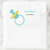 ベビーおしゃぶりステッカー：これは属する 長方形シール (バッグ)