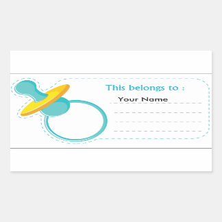 ベビーおしゃぶりステッカー：これは属する 長方形シール