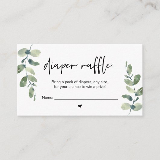 ベビーおむつくじ 大賞品をゲット カジュアルグリーン エンクロージャーカード (正面)