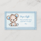 ベビーおむつラッフルかわいいブラウンベア男の子シャワーゲーム エンクロージャーカード (正面)