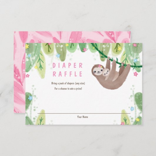 ベビーおむつラッフルエンクロージャカード付きスロース エンクロージャーカード (正面/裏面)