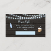 ベビーおむつラッフルベビーブルーブルーベビーシャワー エンクロージャーカード (正面)