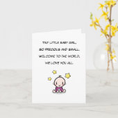 ベビーおめでとうカード生まれたばかりのガールグリーティング カード (黄色い花)