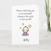 ベビーおめでとうカードW.文字&ガールの名前 カード (正面)