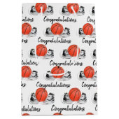 ベビーおめでとうスニーカーとバスケットボール ミディアムペーパーバッグ (正面)