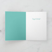 ベビーおめでとうティール(緑がかった色)グリーティングカード カード (内部)