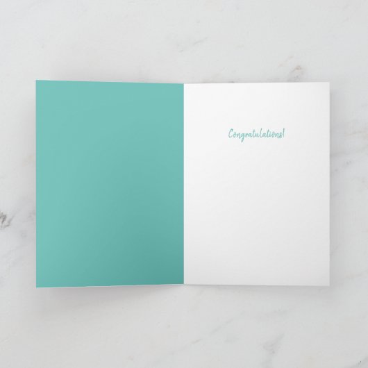 ベビーおめでとうティール（緑がかった色）グリーティングカード カード (内部)