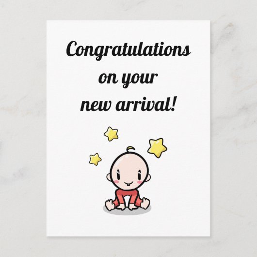 ベビーおめでとうユニセックスカード、新着、 ポストカード (正面)