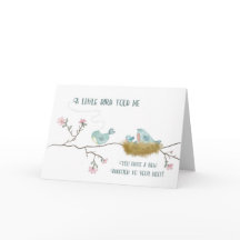 ベビーおめでとう小鳥が私に鳥を言った 