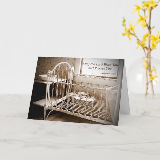 ベビーおめでとう賛美のご主様保護 カード (黄色い花)