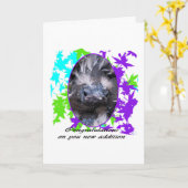 ベビーおめでとう：おめでとうベビー カード (黄色い花)