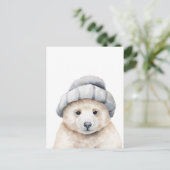 ベビーおもしろいのホッキョクグマ ポストカード (スタンド正面)