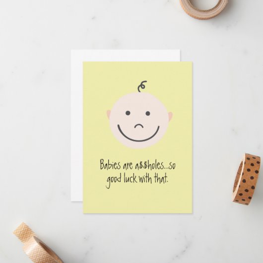 ベビーおもしろいはA$$穴おめでとうカード ノートカード (正面/裏面インサイチュ)