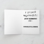 ベビーおもしろいザ皮肉なコウノトリユーモアおめでとうカード カード (内部)