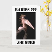 ベビーおもしろいザ皮肉なコウノトリユーモアおめでとうカード カード (黄色い花)