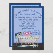 ベビーおもしろいシャワー招待状(豚シャワー付) 招待状 (正面/裏面)