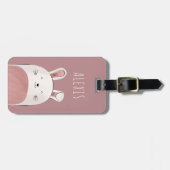 ベビーおもしろいバニーイラストレーションラビット&キッズネーム ラゲッジタグ (正面横)