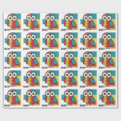 ベビーおもしろいフクロウベビーギフトラップ ラッピングペーパー (フラット)