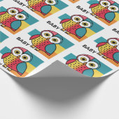 ベビーおもしろいフクロウベビーギフトラップ ラッピングペーパー (角)