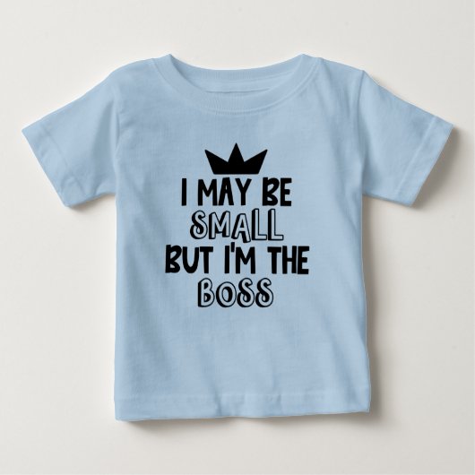 ベビーおもしろいボスワードアートボーイ ベビーTシャツ (正面)