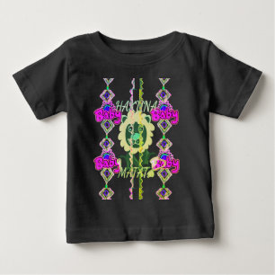 ベビーおもしろいライオン ベビーTシャツ