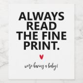 ベビーおもしろい発表 ワインラベル (シングルラベル)