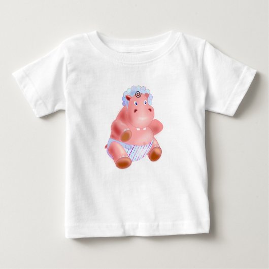 ベビーおもしろいTシャツとハッピーベビーHippo ベビーTシャツ (正面)