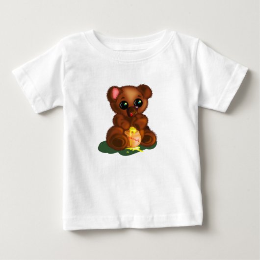 ベビーおもしろいTシャツとハニーベア ベビーTシャツ (正面)
