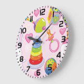 ベビーおもちゃとベビー用品の必需品 ラージ壁時計 (傾斜)