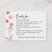 ベビーおもちゃツインガールズブックリクエスト赤ちゃんシャワー エンクロージャーカード (正面)