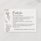 ベビーおもちゃツインボーイズ予約リクエスト赤ちゃんシャワー エンクロージャーカード (正面)