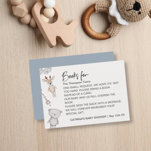 ベビーおもちゃツインボーイズ予約リクエスト赤ちゃんシャワー エンクロージャーカード