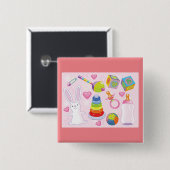 ベビーおもちゃ及び子供部屋必需品 缶バッジ (正面&裏面)