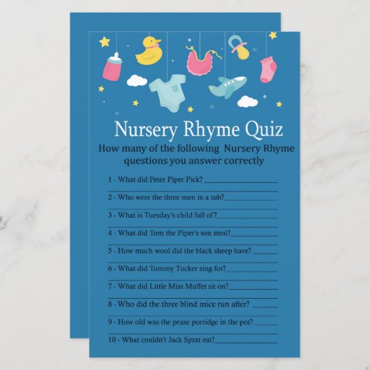 ベビーおもちゃ子供部屋ライムクイズベビーシャワーゲーム (正面/裏面)