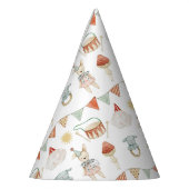 ベビーおもちゃ水色きのこ パーティーハット (左)