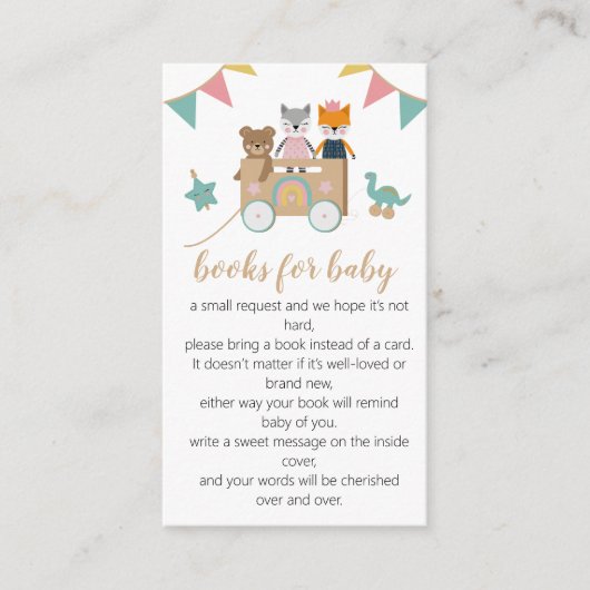 ベビーおもちゃ男女兼用赤ちゃんシャワーブックリクエスト エンクロージャーカード (正面)