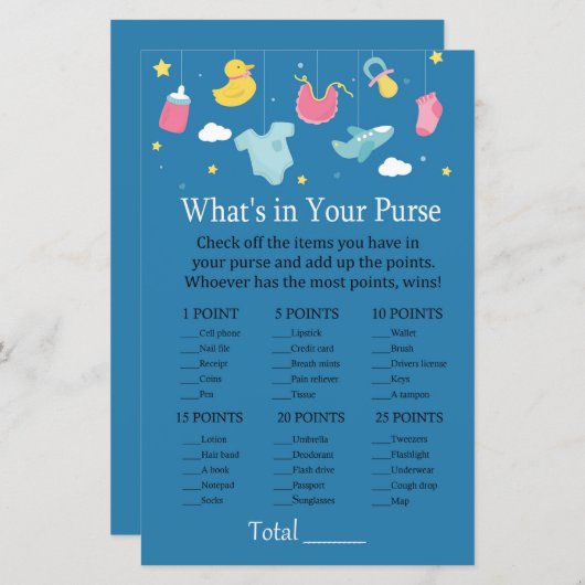 ベビーおもちゃ財布のゲームの中に何があるか (正面/裏面)