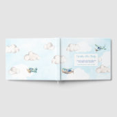 ベビーおもちゃ飛行機の願い赤ちゃんシャワー ゲストブック (全面)