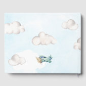 ベビーおもちゃ飛行機の願い赤ちゃんシャワー ゲストブック (裏面)