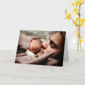 ベビーおよびお父さんの幸せな父の日カード カード (黄色い花)