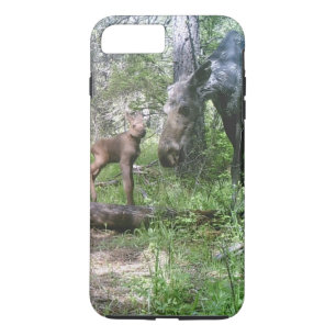 ベビーおよび母アメリカヘラジカ iPhone 8 PLUS/7 PLUSケース