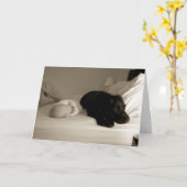 ベビーおよび犬 カード (黄色い花)