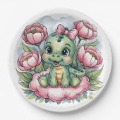 ベビーお洒落シャワーディノディライト ペーパープレート (正面)