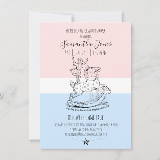 ベビーお洒落シャワーベビーパステル 招待状 (正面)