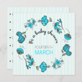 ベビーお洒落シャワー招待状テンプレート 案内状 (正面/裏面)