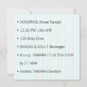 ベビーお洒落シャワー招待状テンプレート 案内状 (裏面)